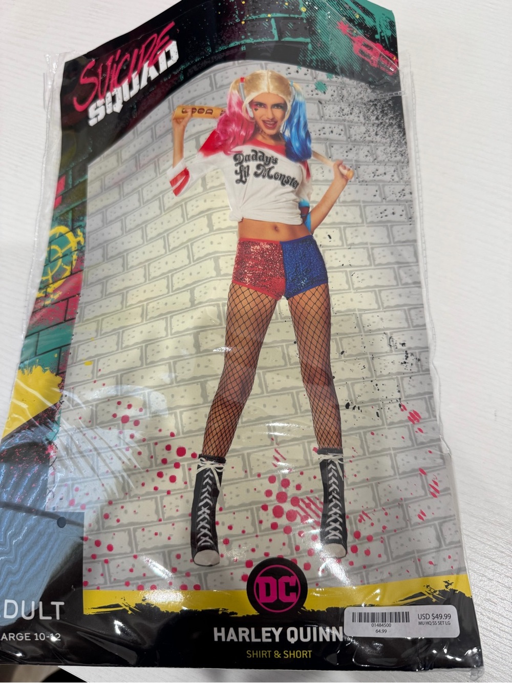 DC Harley Quinn Sequin Split-Color Shorts - Red & Blue